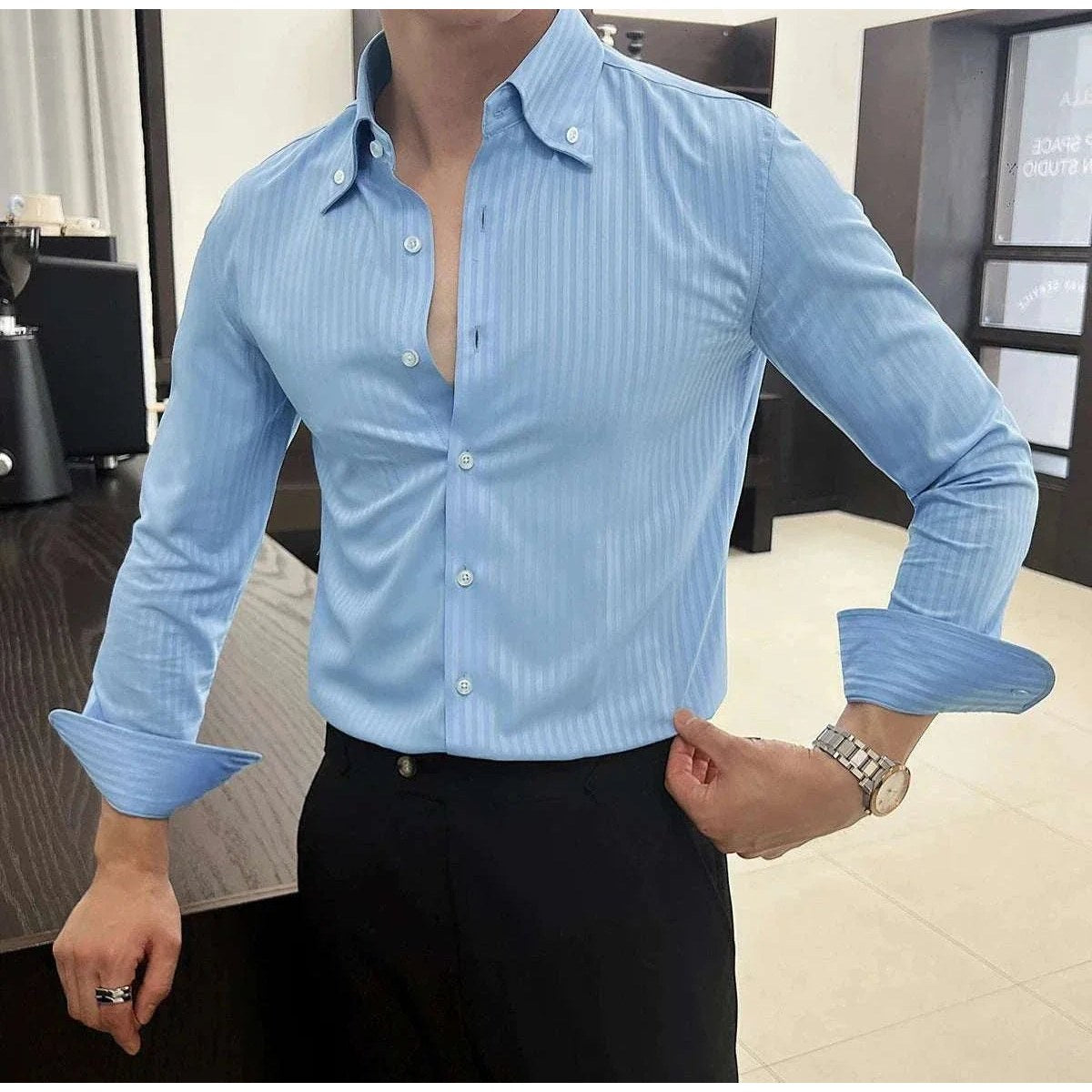 Men's Stretch Slim-Fit Business Shirt