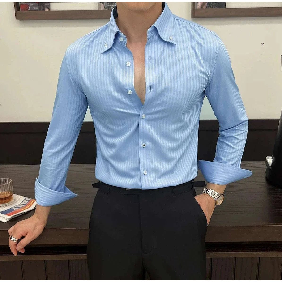 Men's Stretch Slim-Fit Business Shirt