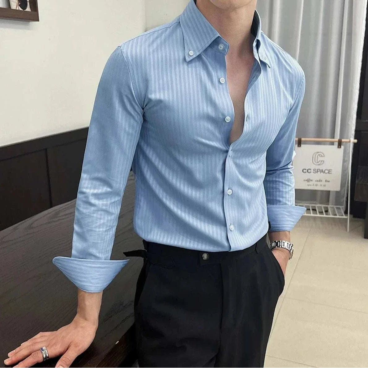 Men's Stretch Slim-Fit Business Shirt