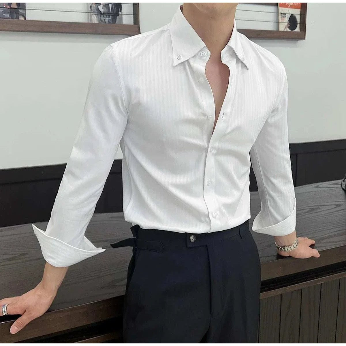 Men's Stretch Slim-Fit Business Shirt