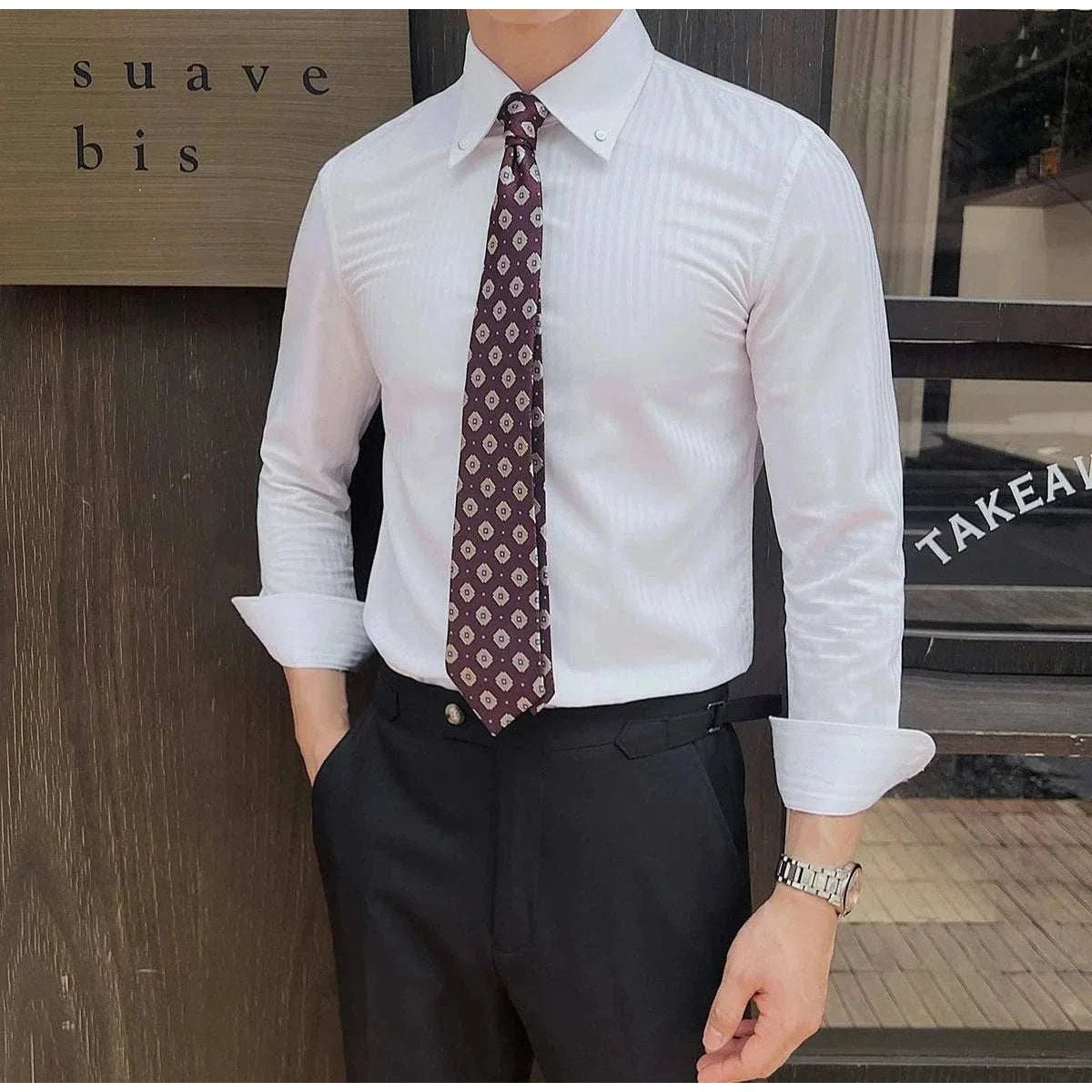 Men's Stretch Slim-Fit Business Shirt