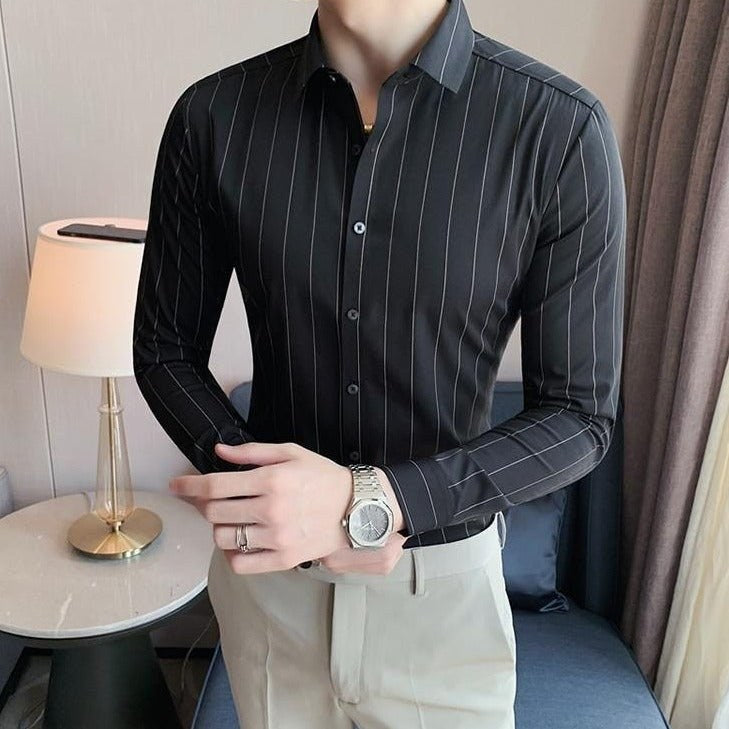 Men's Striped Business Shirt
