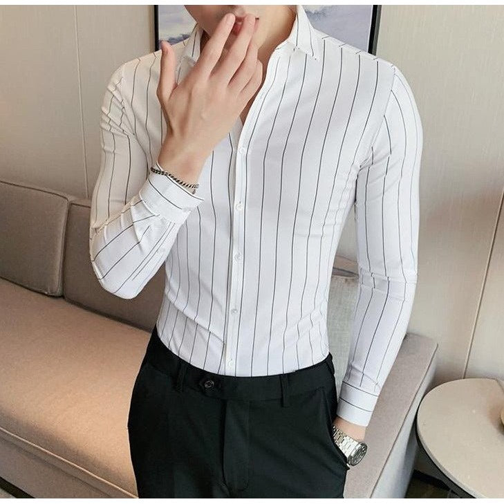 Men's Striped Business Shirt