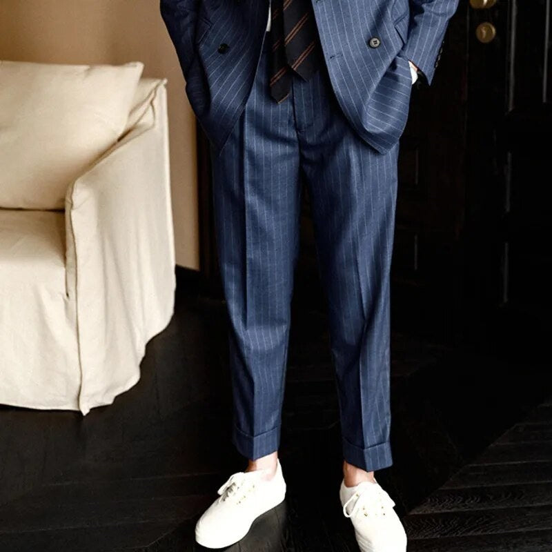 Men's Striped Dress Trousers