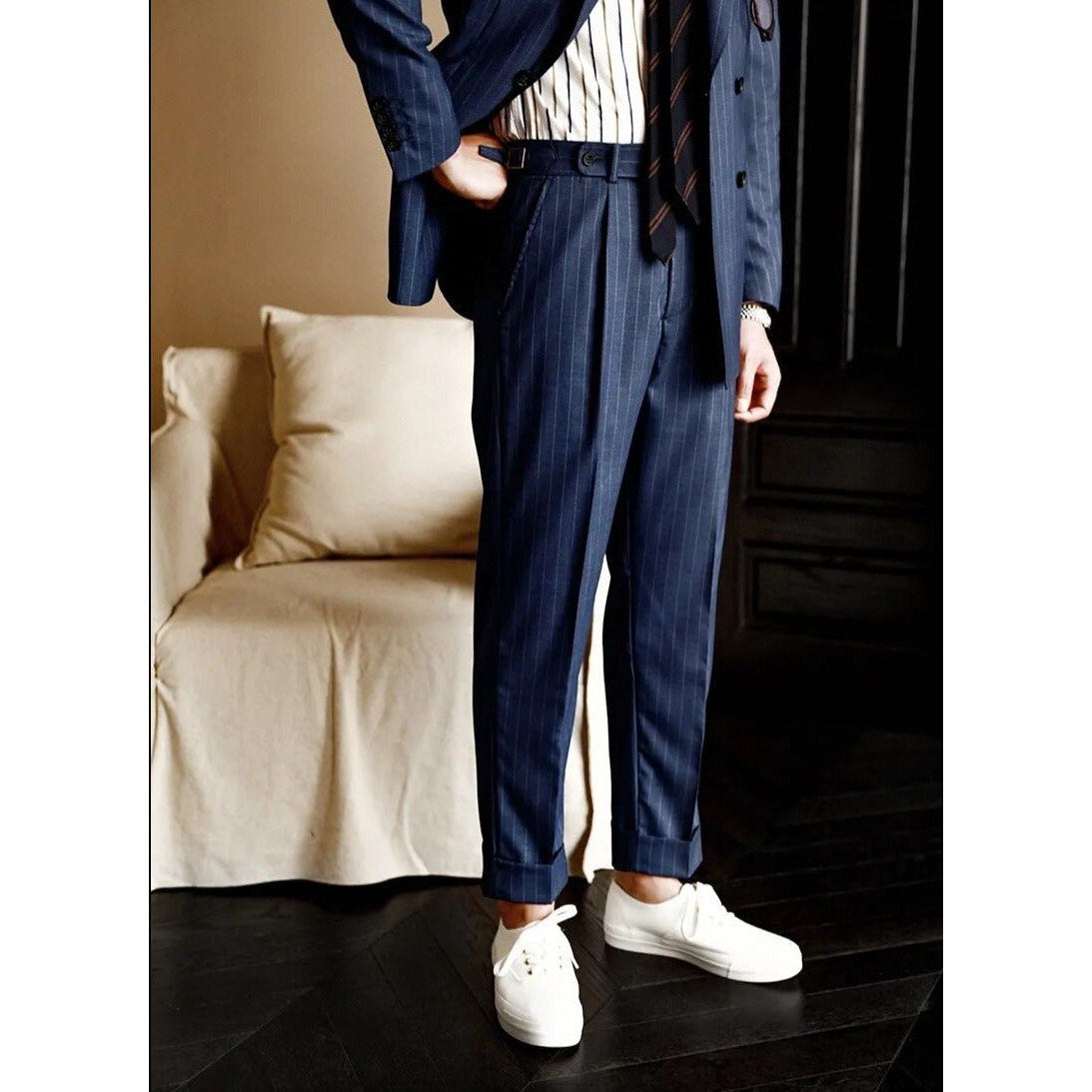 Men's Striped Dress Trousers