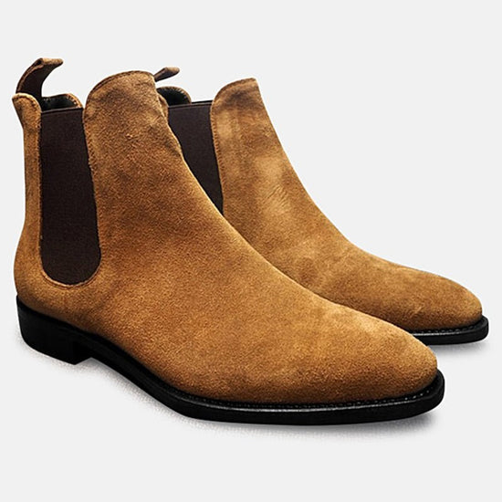 Men's suede leather chelsea boots