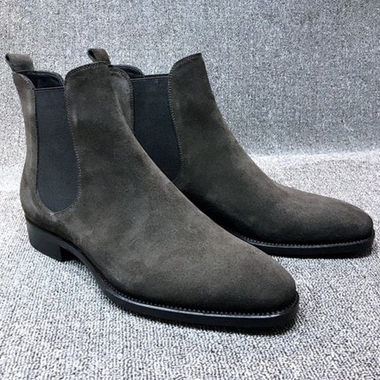 Men's suede leather chelsea boots