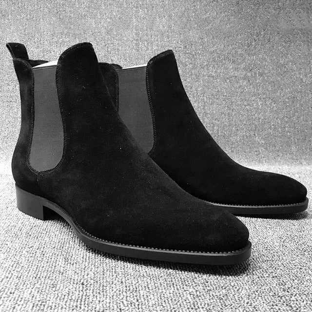 Men's suede leather chelsea boots