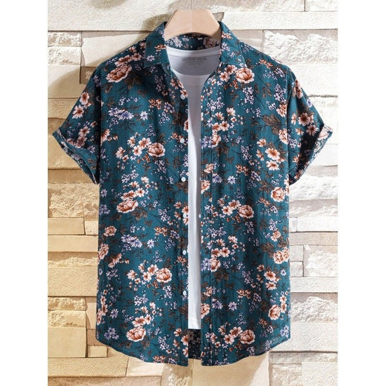 Men's summer floral-print shirt
