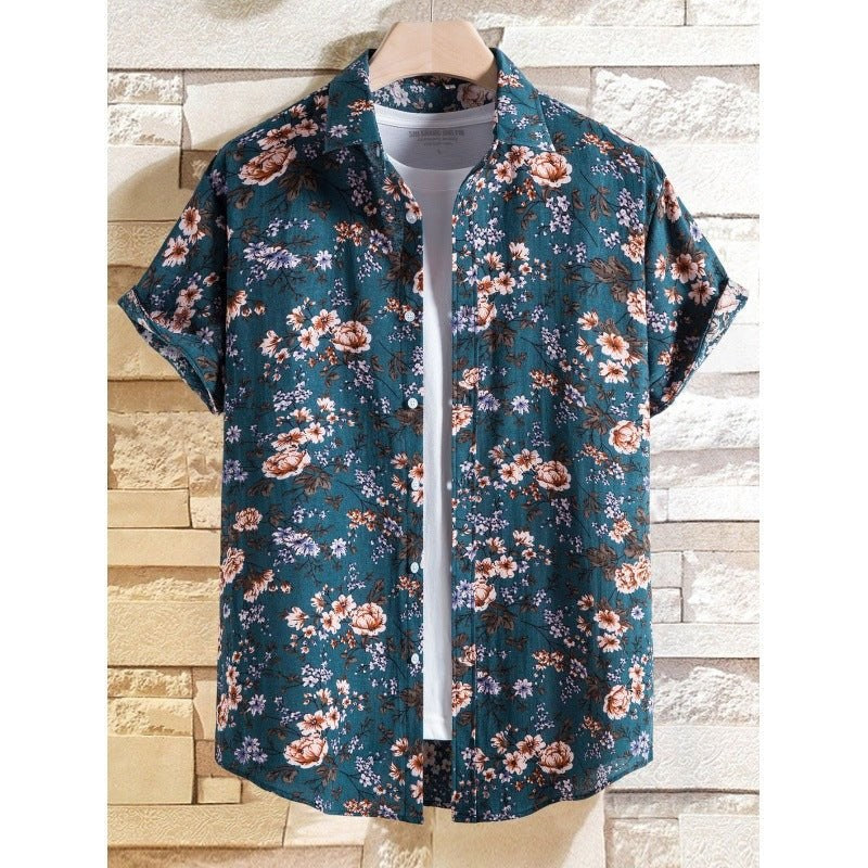 Men's summer floral-print shirt