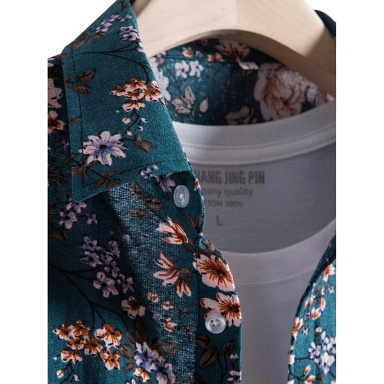 Men's summer floral-print shirt