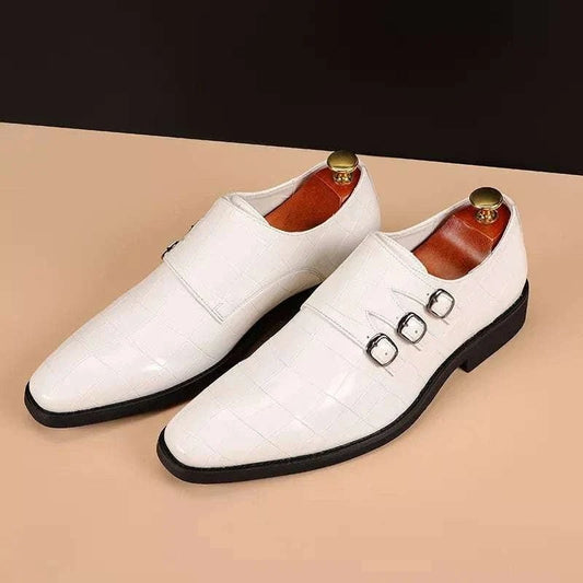 Men's triple monk-strap leather shoes