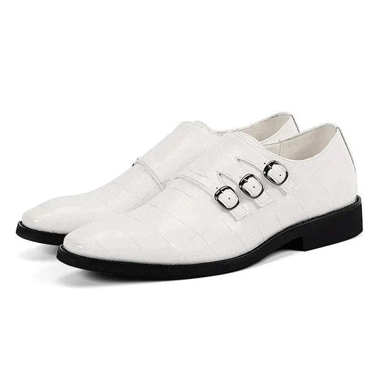 Men's triple monk-strap leather shoes