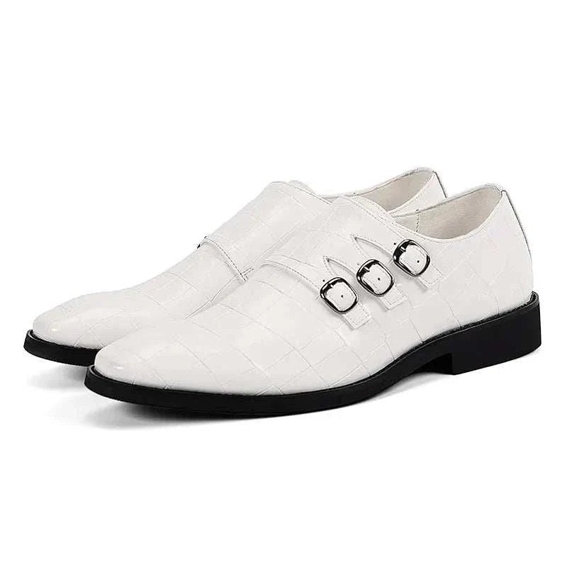 Men's triple monk-strap leather shoes