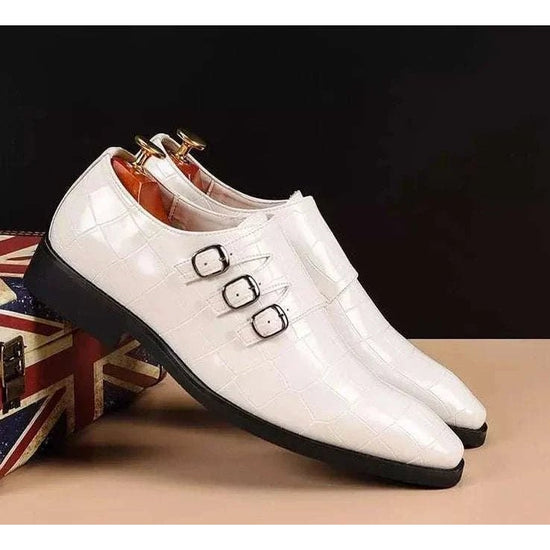 Men's triple monk-strap leather shoes