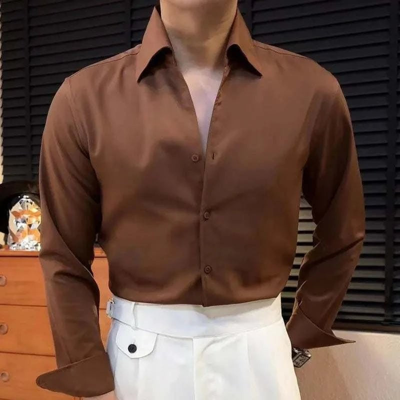 Men's tuxedo-style office shirt