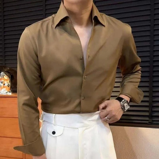 Men's tuxedo-style office shirt