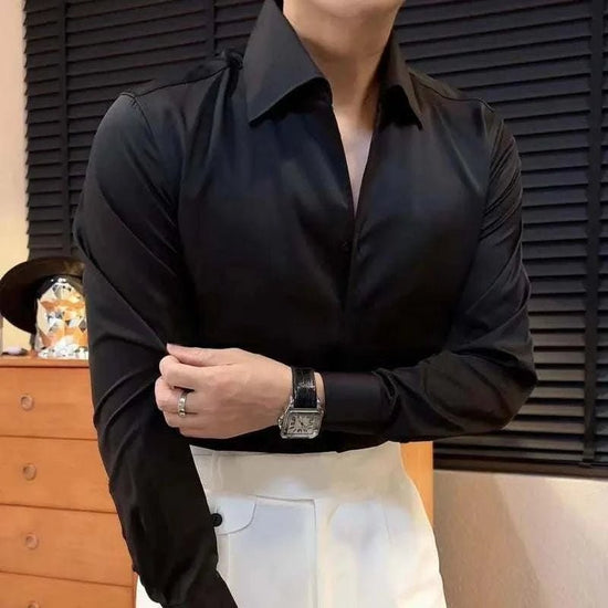 Men's tuxedo-style office shirt