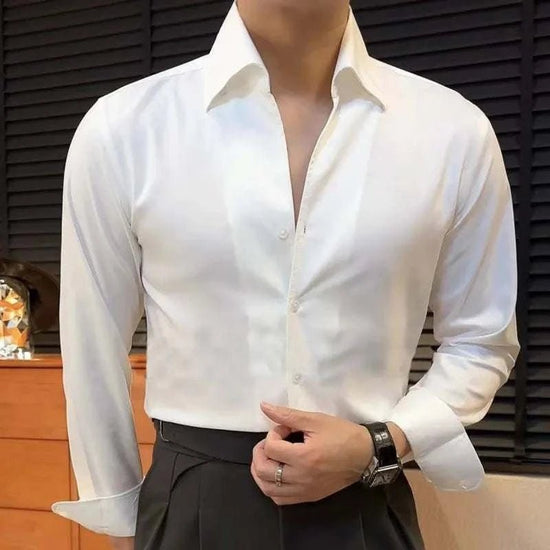 Men's tuxedo-style office shirt