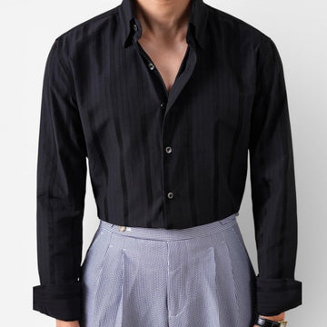 Men's vertical-stripe business shirt