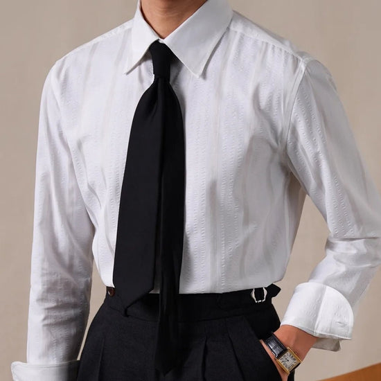 Men's vertical-stripe business shirt