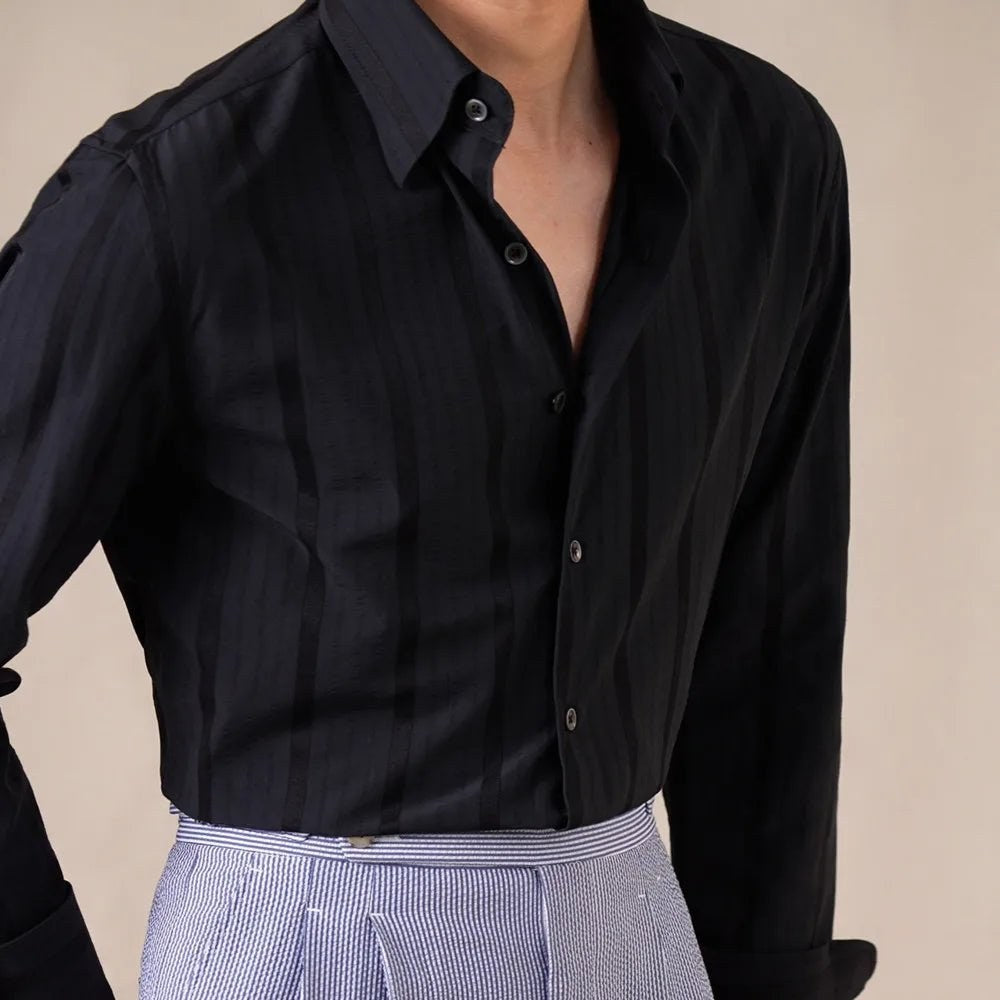 Men's vertical-stripe business shirt