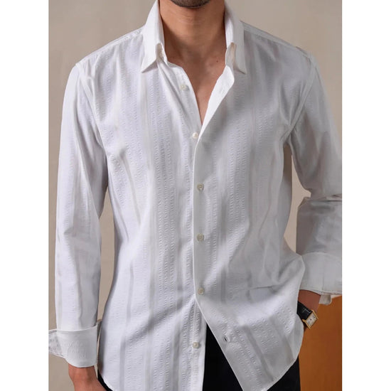 Men's vertical-stripe business shirt