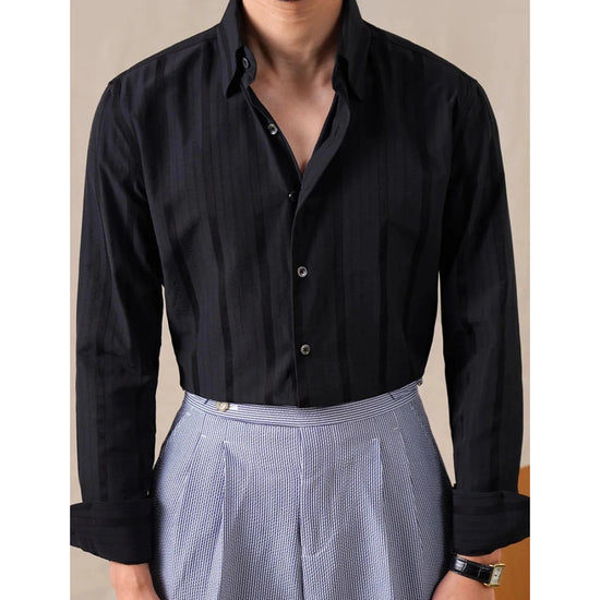 Men's vertical-stripe business shirt