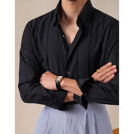 Men's vertical-stripe business shirt