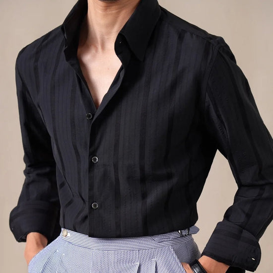 Men's vertical-stripe business shirt