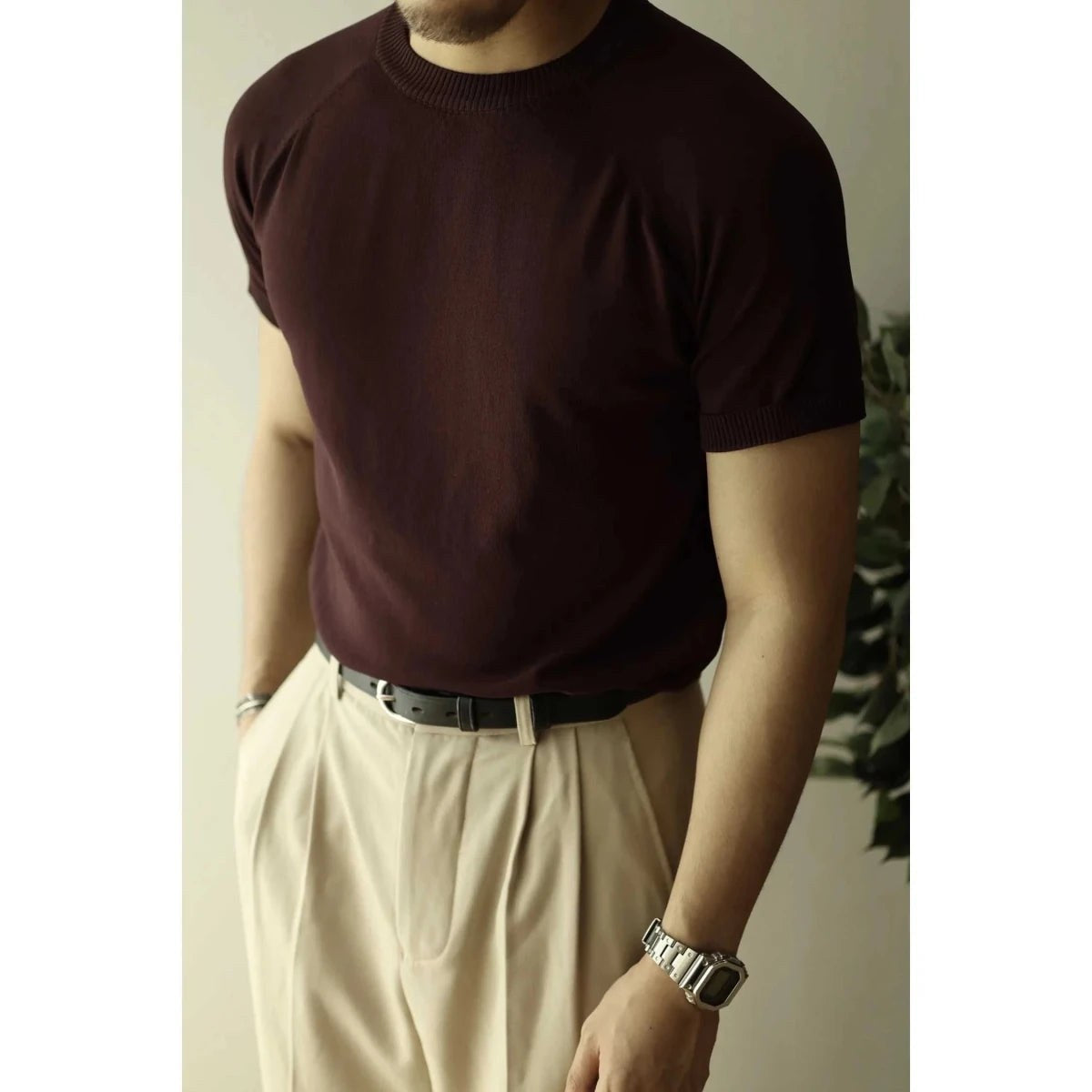 Men's Vintage Cotton Collared T-Shirt