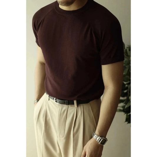 Men's Vintage Cotton Collared T-Shirt