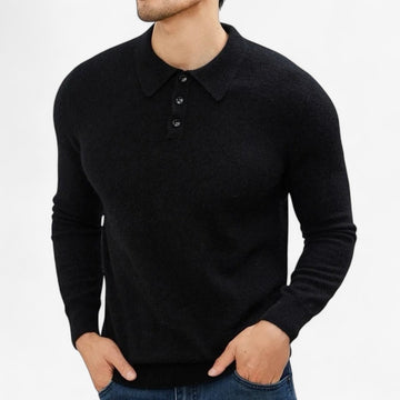 Men's Warm Wool Polo Sweater
