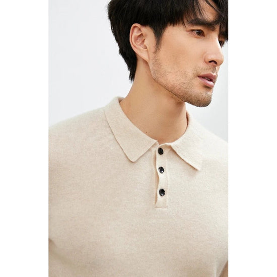 Men's Warm Wool Polo Sweater