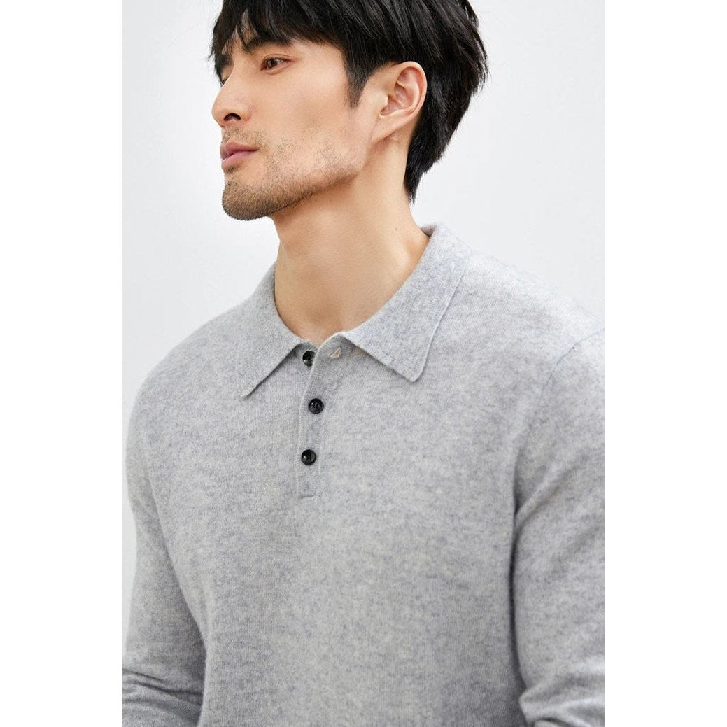 Men's Warm Wool Polo Sweater
