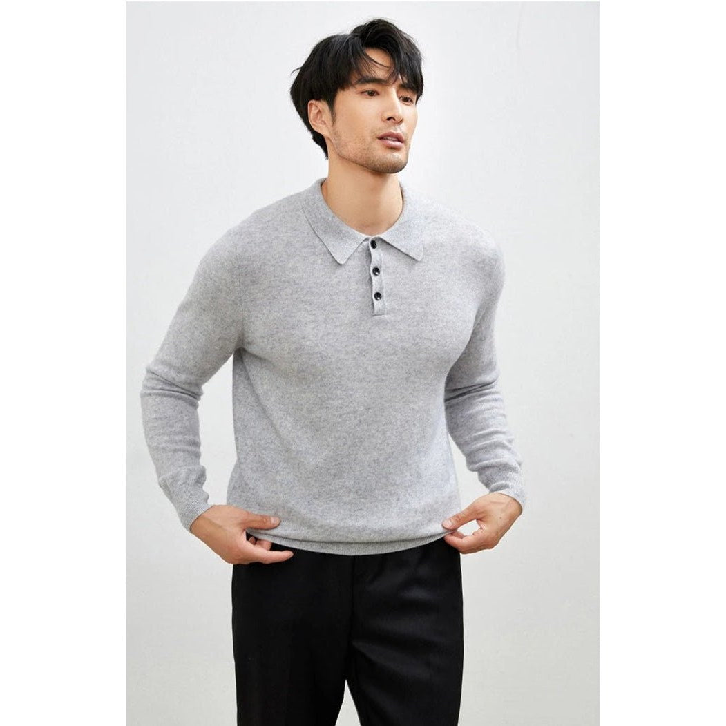 Men's Warm Wool Polo Sweater