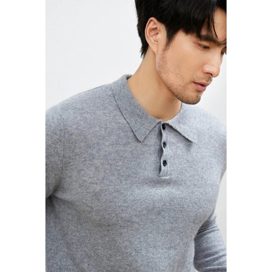 Men's Warm Wool Polo Sweater