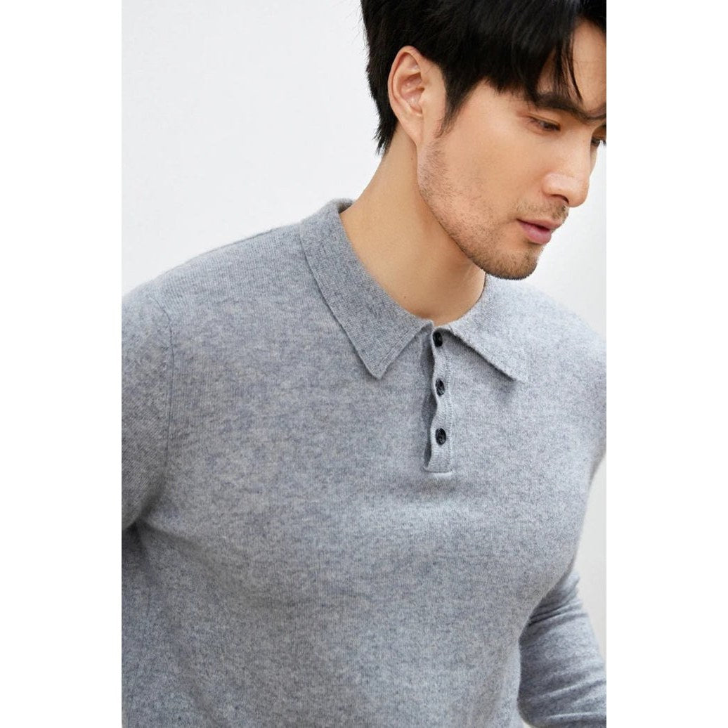 Men's Warm Wool Polo Sweater