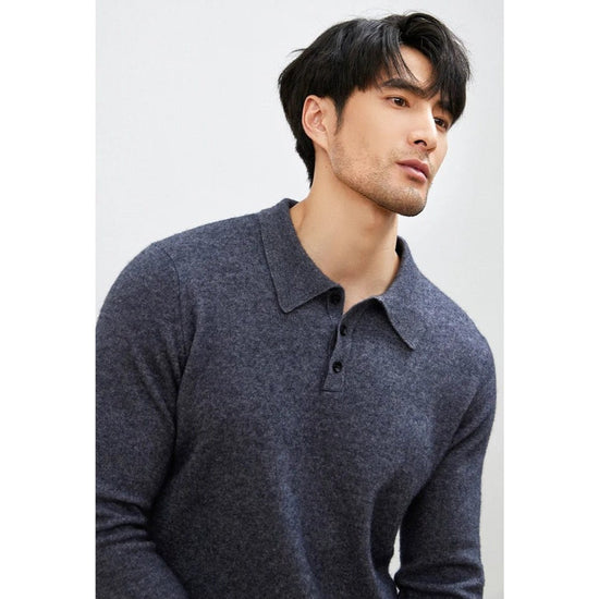 Men's Warm Wool Polo Sweater
