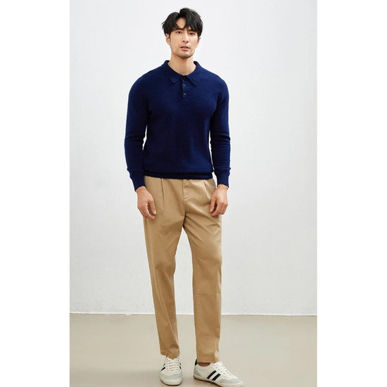Men's Warm Wool Polo Sweater