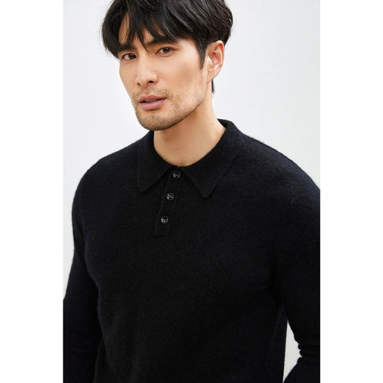 Men's Warm Wool Polo Sweater