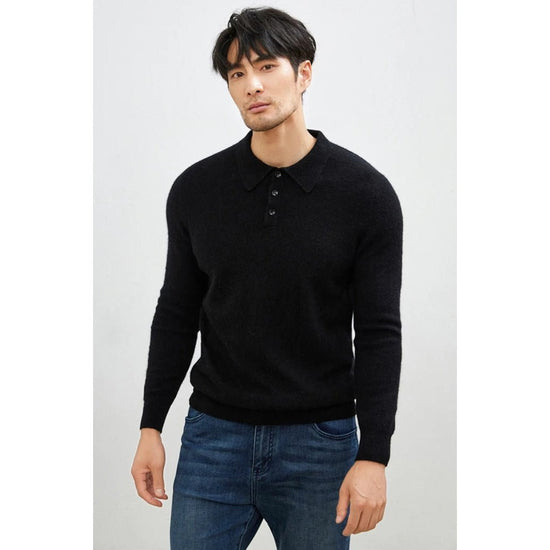 Men's Warm Wool Polo Sweater
