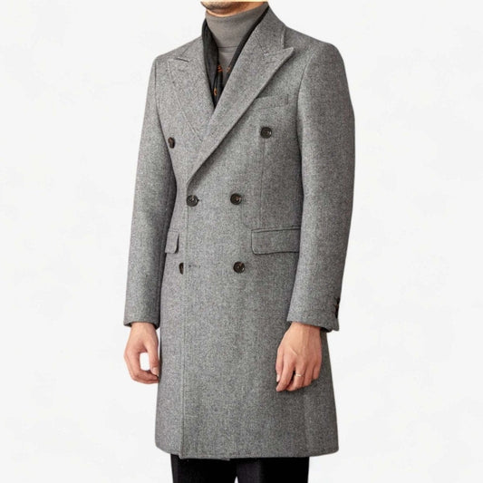 Men's wool-blend double-breasted winter coat