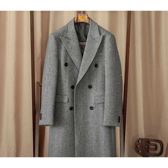 Men's wool-blend double-breasted winter coat