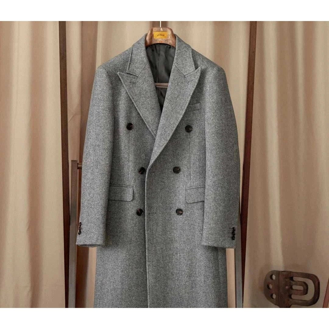 Men's wool-blend double-breasted winter coat