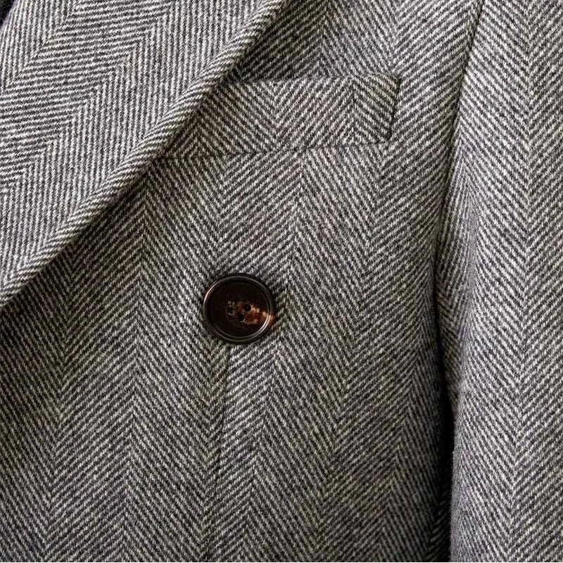 Men's wool-blend double-breasted winter coat