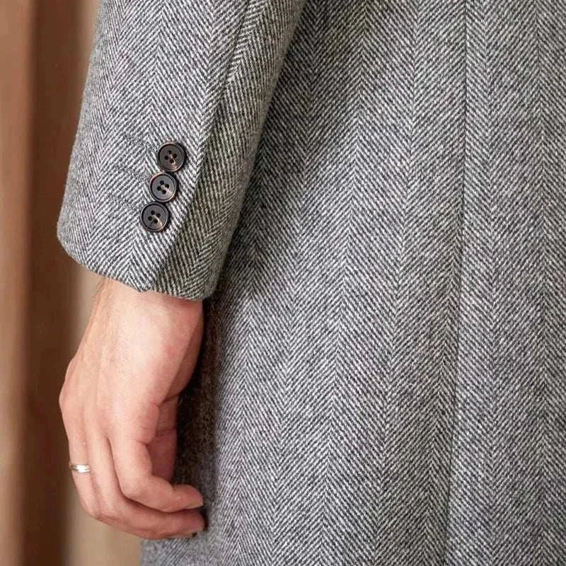 Men's wool-blend double-breasted winter coat