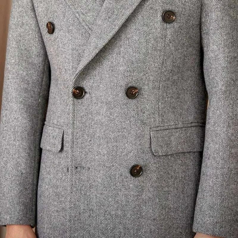 Men's wool-blend double-breasted winter coat