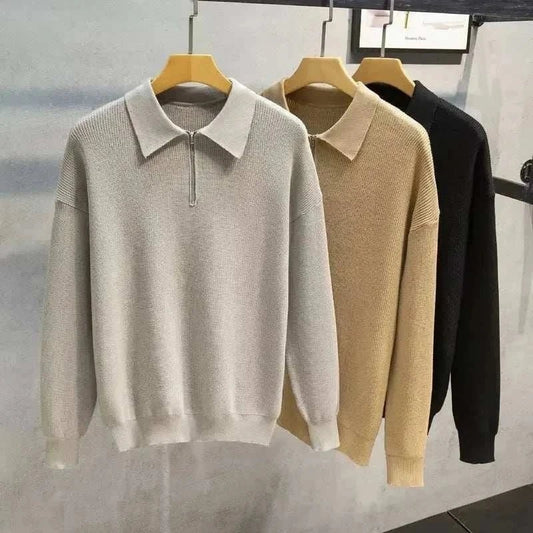 Men's wool-blend half-zip sweater