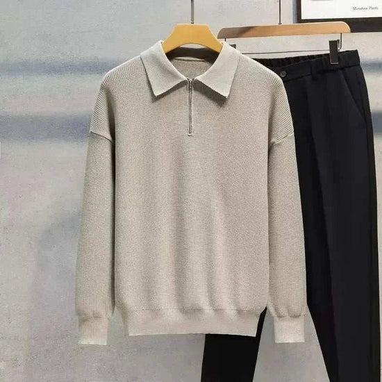 Men's wool-blend half-zip sweater
